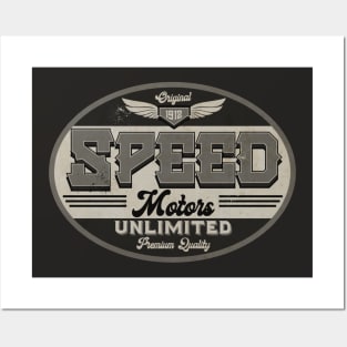 Speed Motor Oil BW Posters and Art